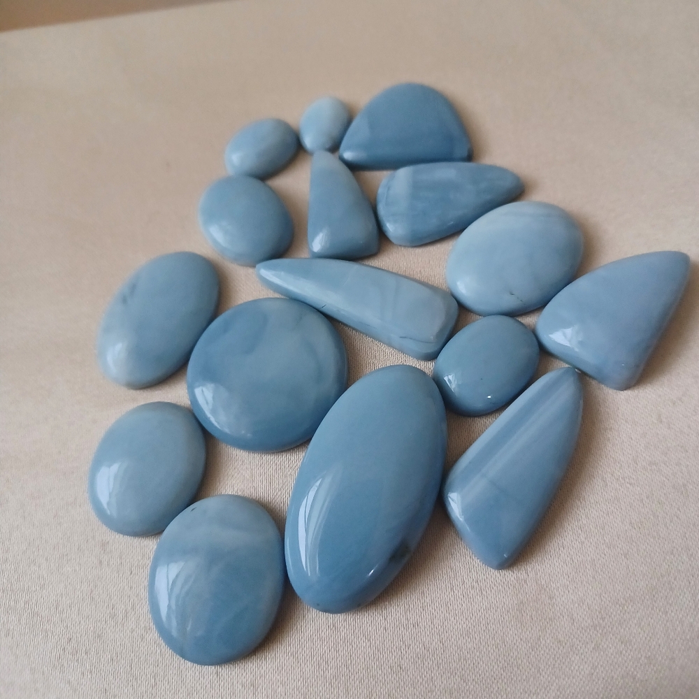 AAA Natural Blue Peruvian Opal Mix Shape lot Jewelry Making Loose Stone
